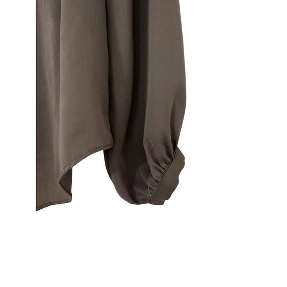 2/$30 L'Academie M Gray Mushroom Off Shoulder Blouse Open Back BEEHIVESALE230 - Picture 3 of 11